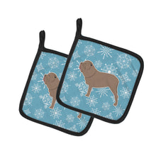 Load image into Gallery viewer, Winter Snowflake Neapolitan Mastiff Pot Holders - Set of 2 - Heat-Resistant Kitchen Essentials BB3565PTHD