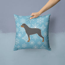 Load image into Gallery viewer, Winter Snowflake Rottweiler Throw Pillow - 14x14 Decorative Pillow – Art for Your Home &amp; Patio BB3566PW1414