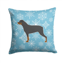 Load image into Gallery viewer, Winter Snowflake Rottweiler Throw Pillow - 14x14 Decorative Pillow – Art for Your Home &amp; Patio BB3566PW1414