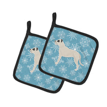 Load image into Gallery viewer, Winter Snowflake Dogo Argentino Pot Holders - Set of 2 - Heat-Resistant Kitchen Essentials BB3567PTHD