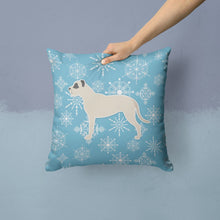 Load image into Gallery viewer, Winter Snowflake Dogo Argentino Throw Pillow - 14x14 Decorative Pillow – Art for Your Home &amp; Patio BB3567PW1414