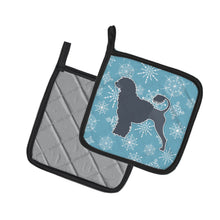 Load image into Gallery viewer, Winter Snowflake Portuguese Water Dog Pot Holders - Set of 2 - Heat-Resistant Kitchen Essentials BB3568PTHD