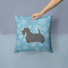 Load image into Gallery viewer, Winter Snowflake Scottish Terrier Throw Pillow - 14x14 Decorative Pillow – Art for Your Home &amp; Patio BB3569PW1414