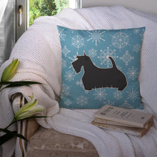 Load image into Gallery viewer, Winter Snowflake Scottish Terrier Throw Pillow - 14x14 Decorative Pillow – Art for Your Home &amp; Patio BB3569PW1414