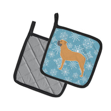 Load image into Gallery viewer, Winter Snowflake Bullmastiff Pot Holders - Set of 2 - Heat-Resistant Kitchen Essentials BB3571PTHD