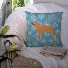 Load image into Gallery viewer, Winter Snowflake Bullmastiff Throw Pillow - 14x14 Decorative Pillow – Art for Your Home &amp; Patio BB3571PW1414