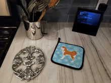 Load image into Gallery viewer, Winter Snowflake Akita Pot Holders - Set of 2 - Heat-Resistant Kitchen Essentials BB3572PTHD