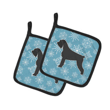 Load image into Gallery viewer, Winter Snowflake Giant Schnauzer Pot Holders - Set of 2 - Heat-Resistant Kitchen Essentials BB3573PTHD