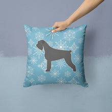 Load image into Gallery viewer, Winter Snowflake Giant Schnauzer Throw Pillow - 14x14 Decorative Pillow – Art for Your Home &amp; Patio BB3573PW1414