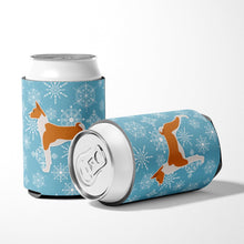 Load image into Gallery viewer, Winter Snowflake Basenji Can or Bottle Hugger BB3574CC