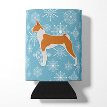 Load image into Gallery viewer, Winter Snowflake Basenji Can or Bottle Hugger BB3574CC