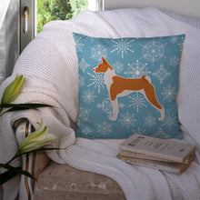 Load image into Gallery viewer, Winter Snowflake Basenji Throw Pillow - 14x14 Decorative Pillow – Art for Your Home &amp; Patio BB3574PW1414