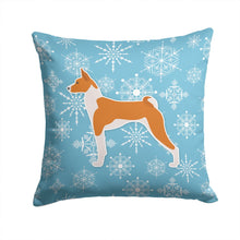 Load image into Gallery viewer, Winter Snowflake Basenji Throw Pillow - 14x14 Decorative Pillow – Art for Your Home &amp; Patio BB3574PW1414