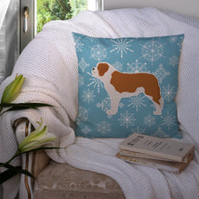 Load image into Gallery viewer, Winter Snowflake Saint Bernard Throw Pillow - 14x14 Decorative Pillow – Art for Your Home &amp; Patio BB3576PW1414