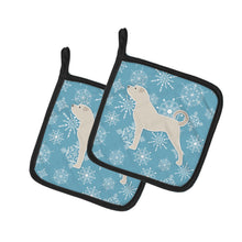 Load image into Gallery viewer, Winter Snowflake Anatolian Shepherd Pot Holders - Set of 2 - Heat-Resistant Kitchen Essentials BB3577PTHD
