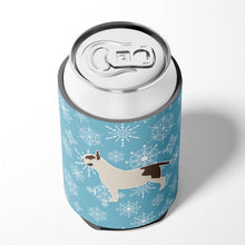 Load image into Gallery viewer, Winter Snowflake Bull Terrier Can or Bottle Hugger BB3578CC