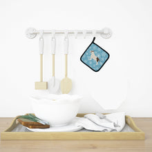 Load image into Gallery viewer, Winter Snowflake Bull Terrier Pot Holders - Set of 2 - Heat-Resistant Kitchen Essentials BB3578PTHD