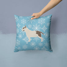 Load image into Gallery viewer, Winter Snowflake Bull Terrier Throw Pillow - 14x14 Decorative Pillow – Art for Your Home &amp; Patio BB3578PW1414