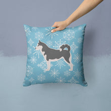 Load image into Gallery viewer, Winter Snowflake Siberian Husky Throw Pillow - 14x14 Decorative Pillow – Art for Your Home &amp; Patio BB3580PW1414