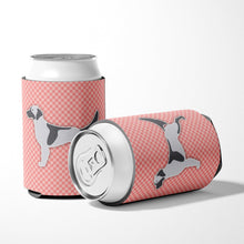 Load image into Gallery viewer, English Setter Checkerboard Pink Can or Bottle Hugger BB3581CC