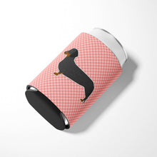 Load image into Gallery viewer, Dachshund Checkerboard Pink Can or Bottle Hugger BB3582CC