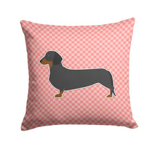 Load image into Gallery viewer, Dachshund Checkerboard Pink Throw Pillow - 14x14 Decorative Pillow – Art for Your Home &amp; Patio BB3582PW1414