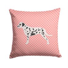 Load image into Gallery viewer, Dalmatian Checkerboard Pink Throw Pillow - 14x14 Decorative Pillow – Art for Your Home &amp; Patio BB3583PW1414