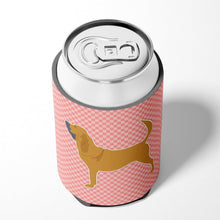 Load image into Gallery viewer, Bloodhound Checkerboard Pink Can or Bottle Hugger BB3584CC