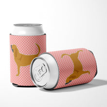 Load image into Gallery viewer, Bloodhound Checkerboard Pink Can or Bottle Hugger BB3584CC