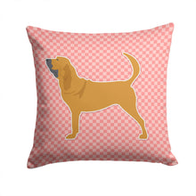 Load image into Gallery viewer, Bloodhound Checkerboard Pink Throw Pillow - 14x14 Decorative Pillow – Art for Your Home &amp; Patio BB3584PW1414