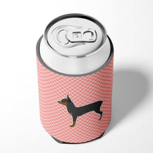 Load image into Gallery viewer, Toy Fox Terrier Checkerboard Pink Can or Bottle Hugger BB3587CC