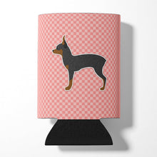 Load image into Gallery viewer, Toy Fox Terrier Checkerboard Pink Can or Bottle Hugger BB3587CC