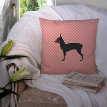 Load image into Gallery viewer, Toy Fox Terrier Checkerboard Pink Throw Pillow - 14x14 Decorative Pillow – Art for Your Home &amp; Patio BB3587PW1414