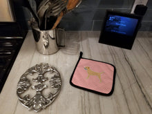 Load image into Gallery viewer, Border Terrier Checkerboard Pink Pot Holders - Set of 2 - Heat-Resistant Kitchen Essentials BB3589PTHD