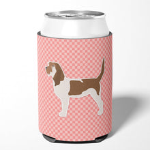 Load image into Gallery viewer, Grand Basset Griffon Vendeen Checkerboard Pink Can or Bottle Hugger BB3590CC