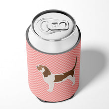 Load image into Gallery viewer, Grand Basset Griffon Vendeen Checkerboard Pink Can or Bottle Hugger BB3590CC