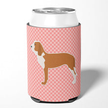 Load image into Gallery viewer, Spanish Hound Checkerboard Pink Can or Bottle Hugger BB3591CC