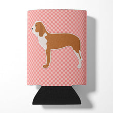 Load image into Gallery viewer, Spanish Hound Checkerboard Pink Can or Bottle Hugger BB3591CC