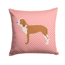Load image into Gallery viewer, Spanish Hound Checkerboard Pink Throw Pillow - 14x14 Decorative Pillow – Art for Your Home &amp; Patio BB3591PW1414