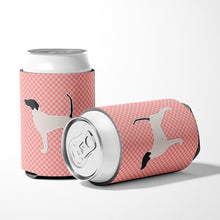 Load image into Gallery viewer, English Pointer Checkerboard Pink Can or Bottle Hugger BB3595CC
