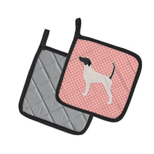Load image into Gallery viewer, English Pointer Checkerboard Pink Pot Holders - Set of 2 - Heat-Resistant Kitchen Essentials BB3595PTHD