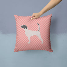 Load image into Gallery viewer, English Pointer Checkerboard Pink Throw Pillow - 14x14 Decorative Pillow – Art for Your Home &amp; Patio BB3595PW1414