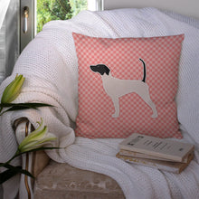 Load image into Gallery viewer, English Pointer Checkerboard Pink Throw Pillow - 14x14 Decorative Pillow – Art for Your Home &amp; Patio BB3595PW1414