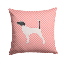 Load image into Gallery viewer, English Pointer Checkerboard Pink Throw Pillow - 14x14 Decorative Pillow – Art for Your Home &amp; Patio BB3595PW1414