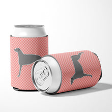 Load image into Gallery viewer, Scottish Deerhound Checkerboard Pink Can or Bottle Hugger BB3596CC