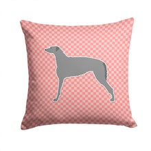 Load image into Gallery viewer, Scottish Deerhound Checkerboard Pink Throw Pillow - 14x14 Decorative Pillow – Art for Your Home &amp; Patio BB3596PW1414
