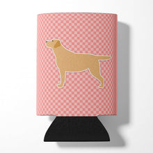 Load image into Gallery viewer, Yellow Labrador Retriever Checkerboard Pink Can or Bottle Hugger BB3597CC