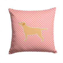 Load image into Gallery viewer, Yellow Labrador Retriever Checkerboard Pink Throw Pillow - 14x14 Decorative Pillow – Art for Your Home &amp; Patio BB3597PW1414