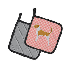 Load image into Gallery viewer, American Foxhound Checkerboard Pink Pot Holders - Set of 2 - Heat-Resistant Kitchen Essentials BB3598PTHD