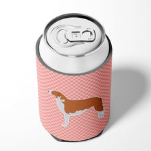 Load image into Gallery viewer, Borzoi Russian Greyhound Checkerboard Pink Can or Bottle Hugger BB3599CC